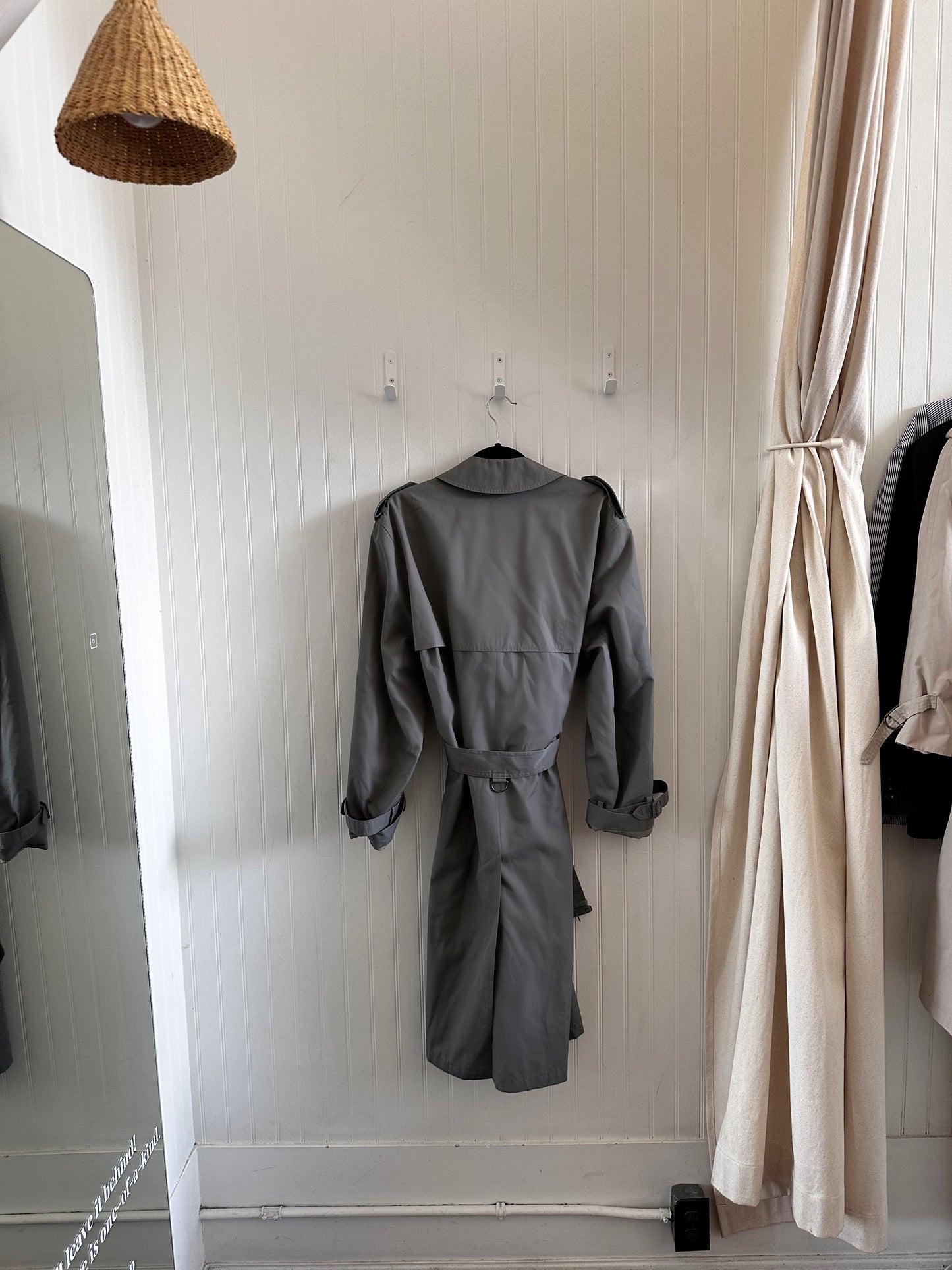 Vintage London fog grey/blue trench l/xl