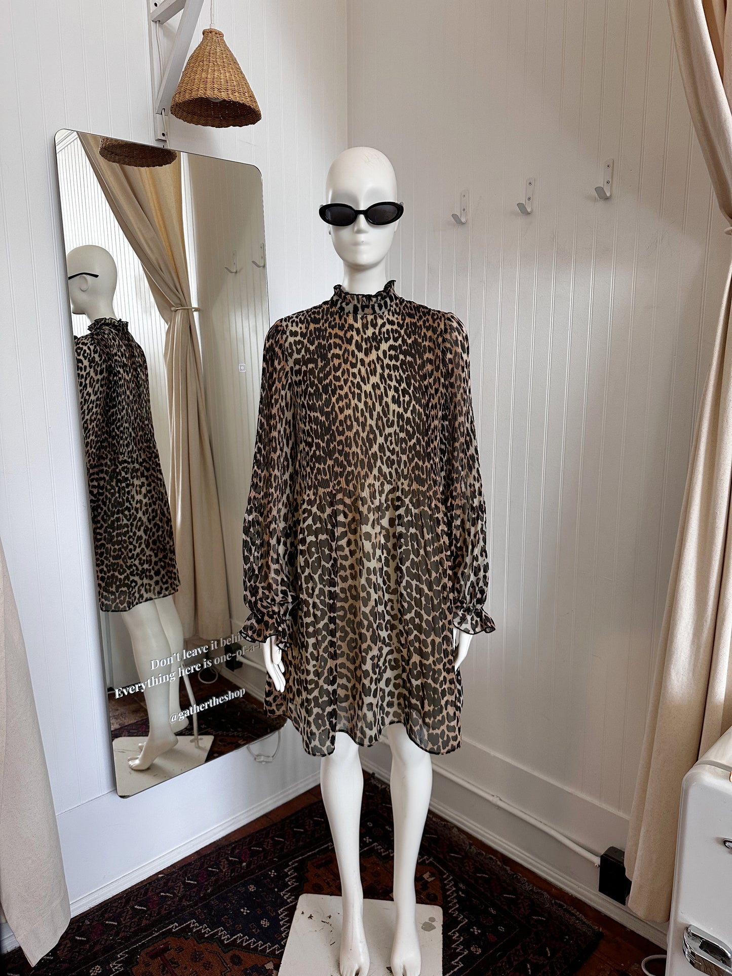 Ganni leopard dress (small)