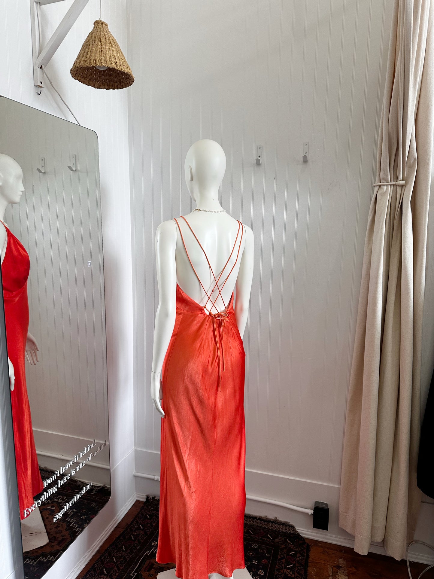 Shona Joy Tangerine satin dress (size 6/8)