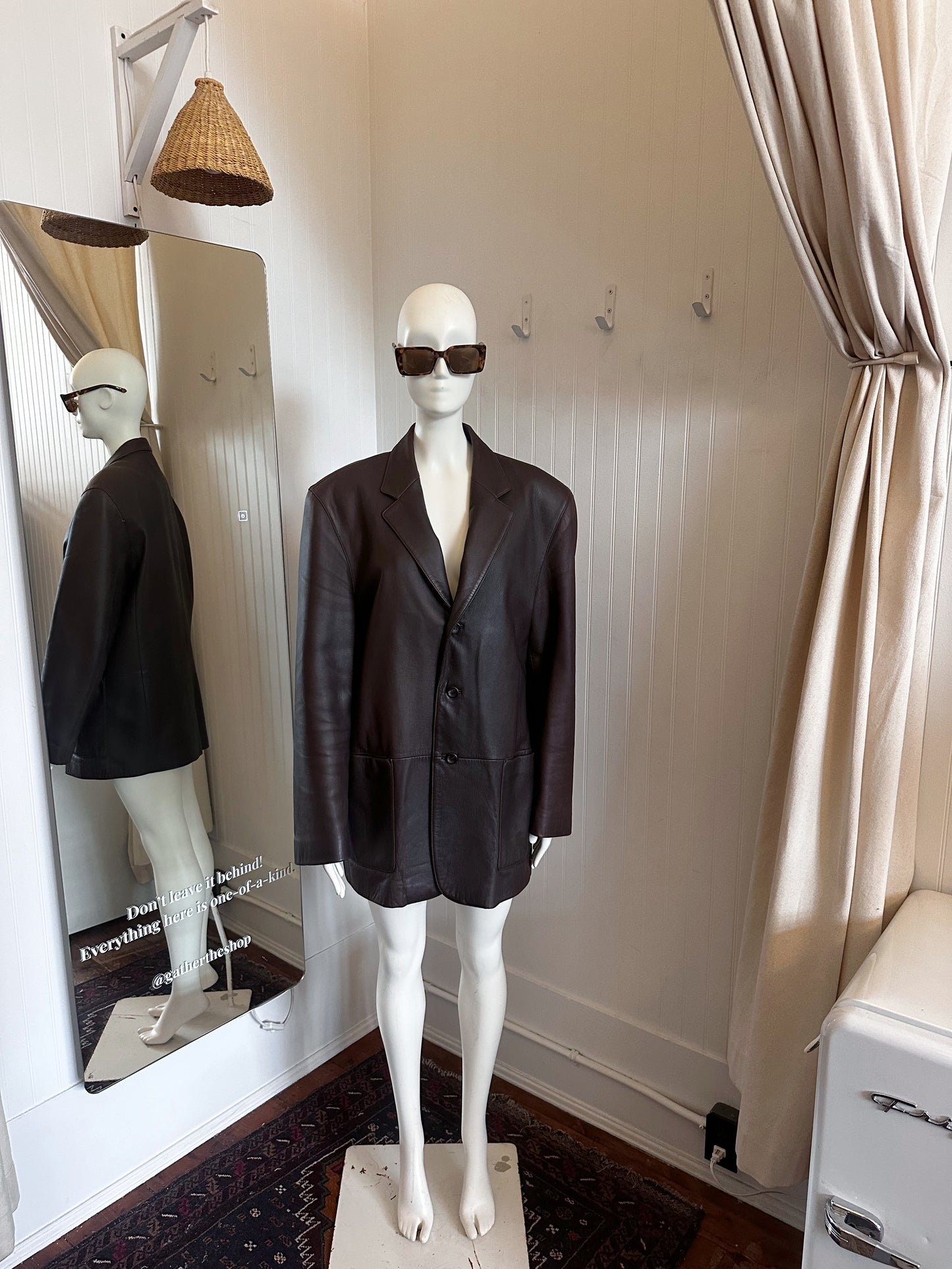 Brown Leather Blazer (m-xl)