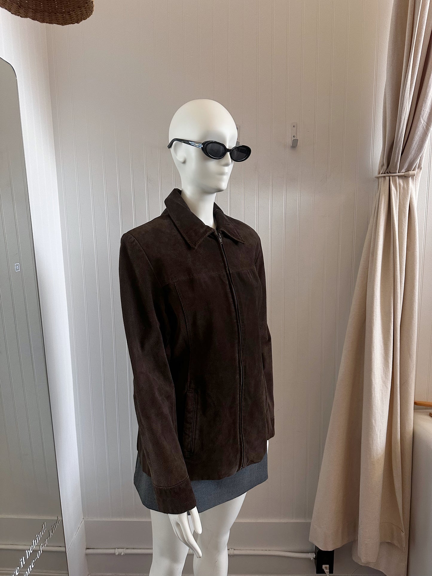 Dark Brown Suede Jacket (s-m)