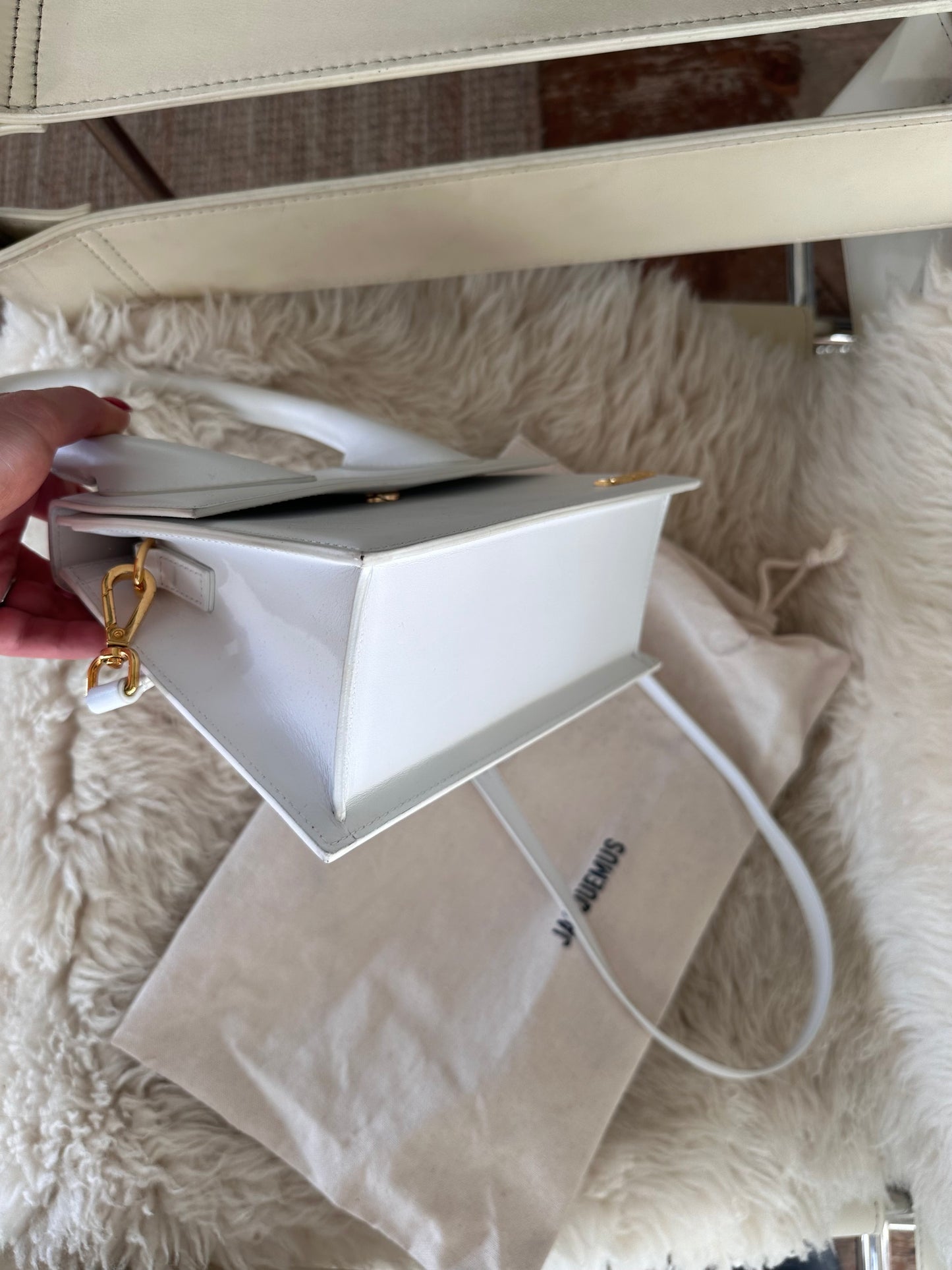 White Jacquemus Top Handle Bag