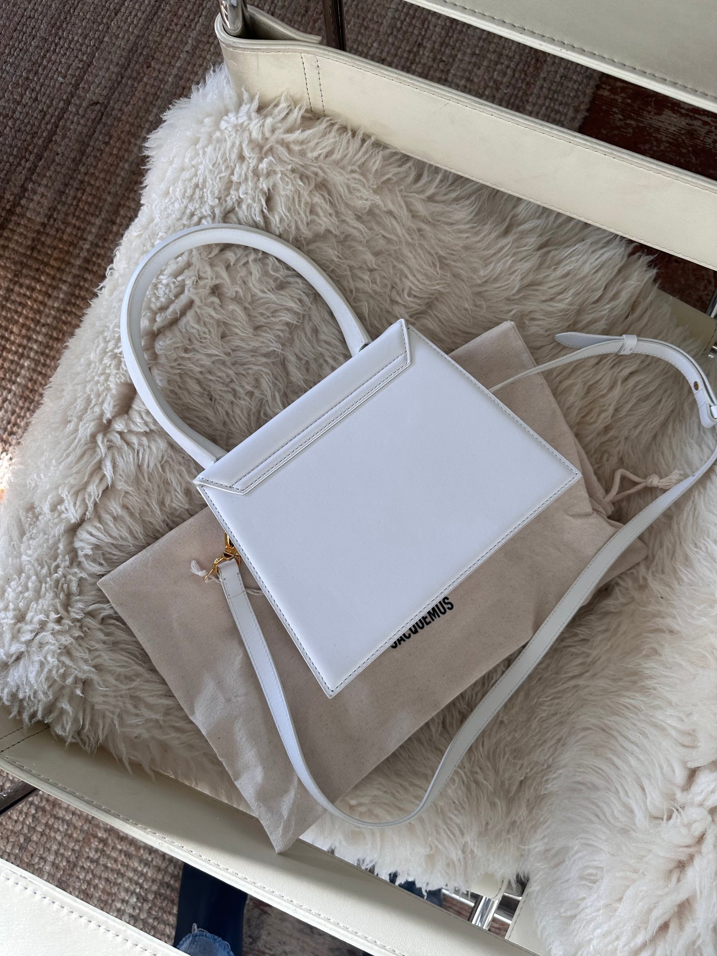 White Jacquemus Top Handle Bag