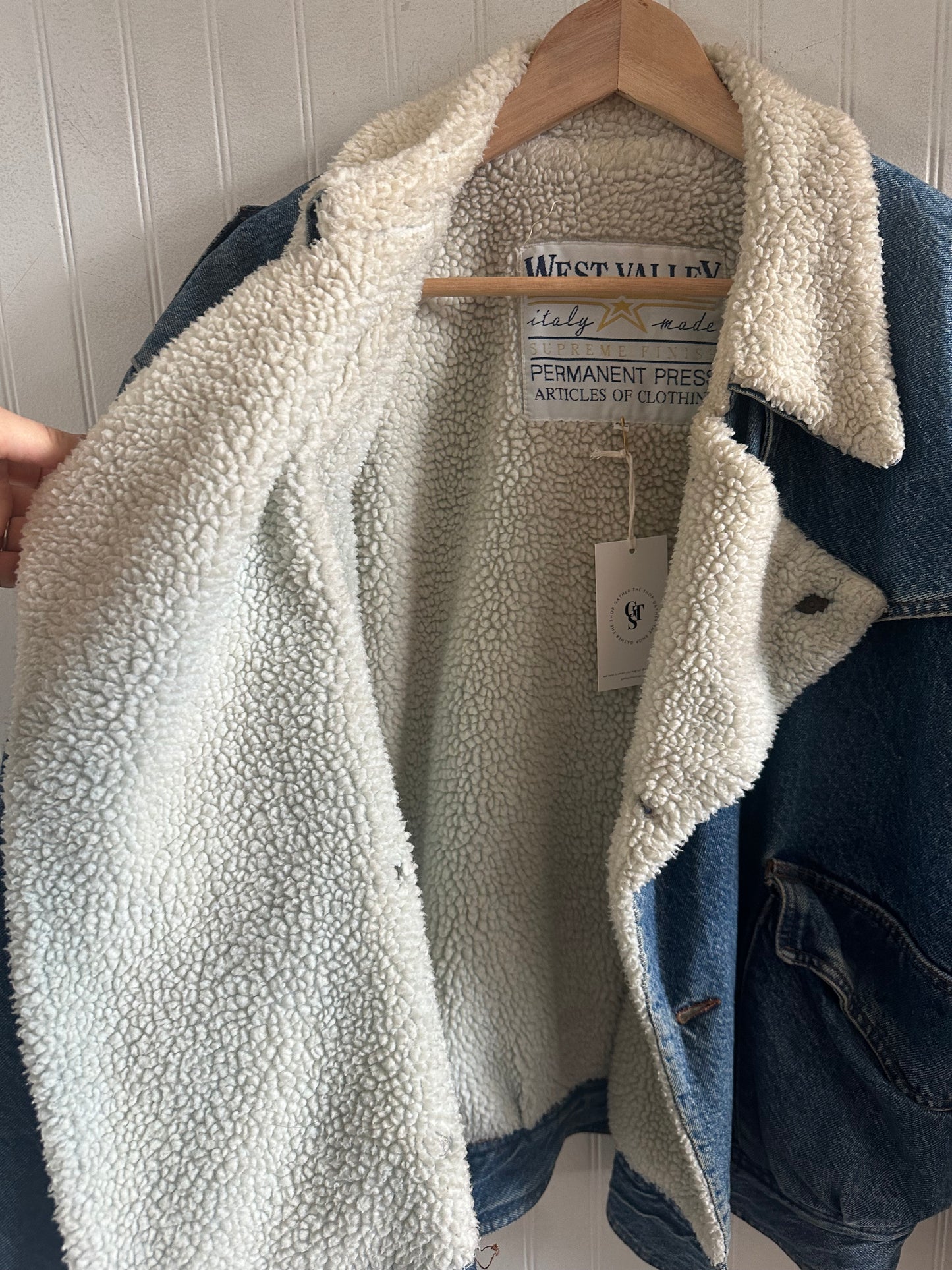 Vintage Sherpa lined denim jacket
