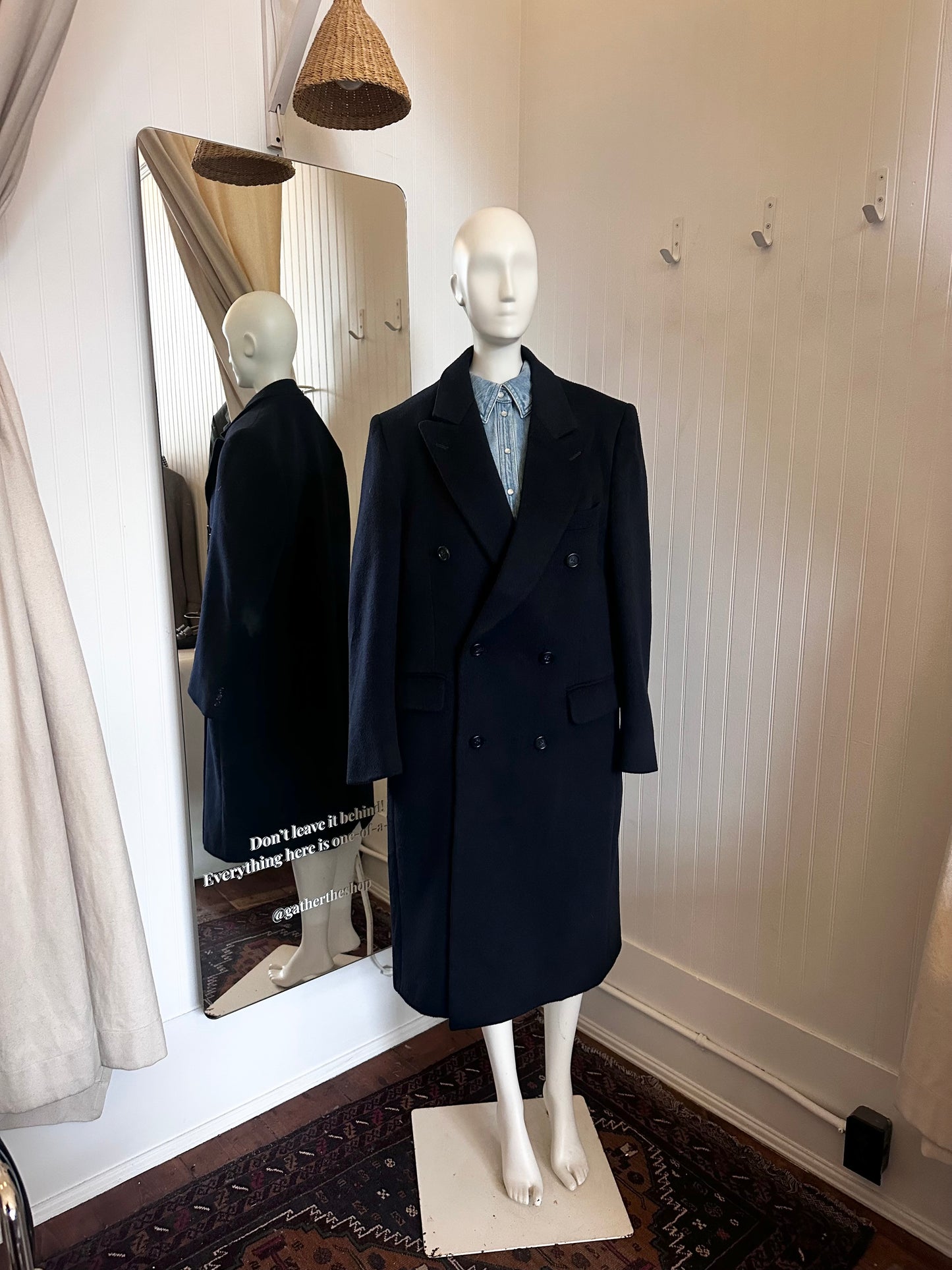 Vintage Navy Wool & Cashmere Coat (m/l)