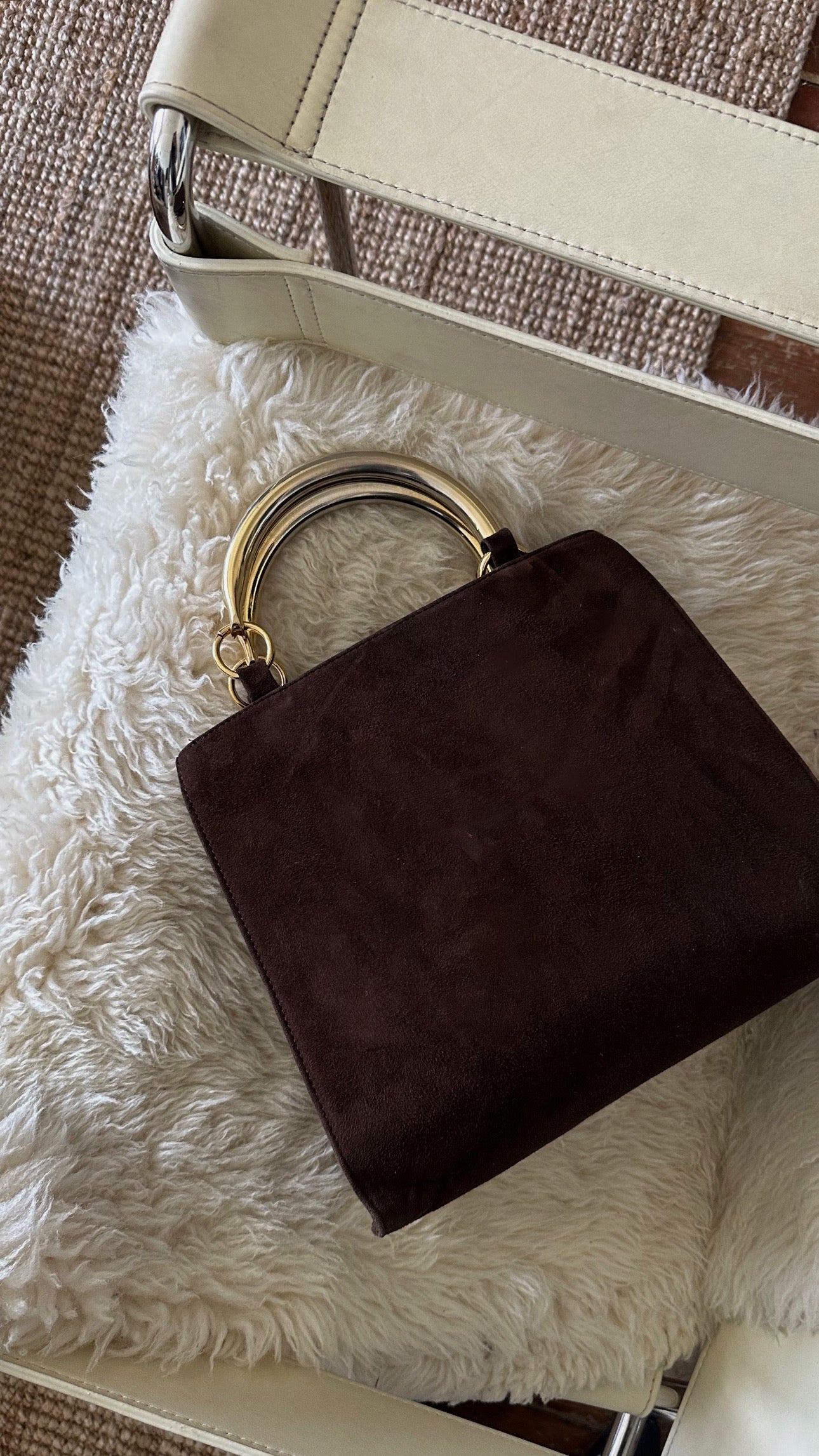 Vintage brown suede bag