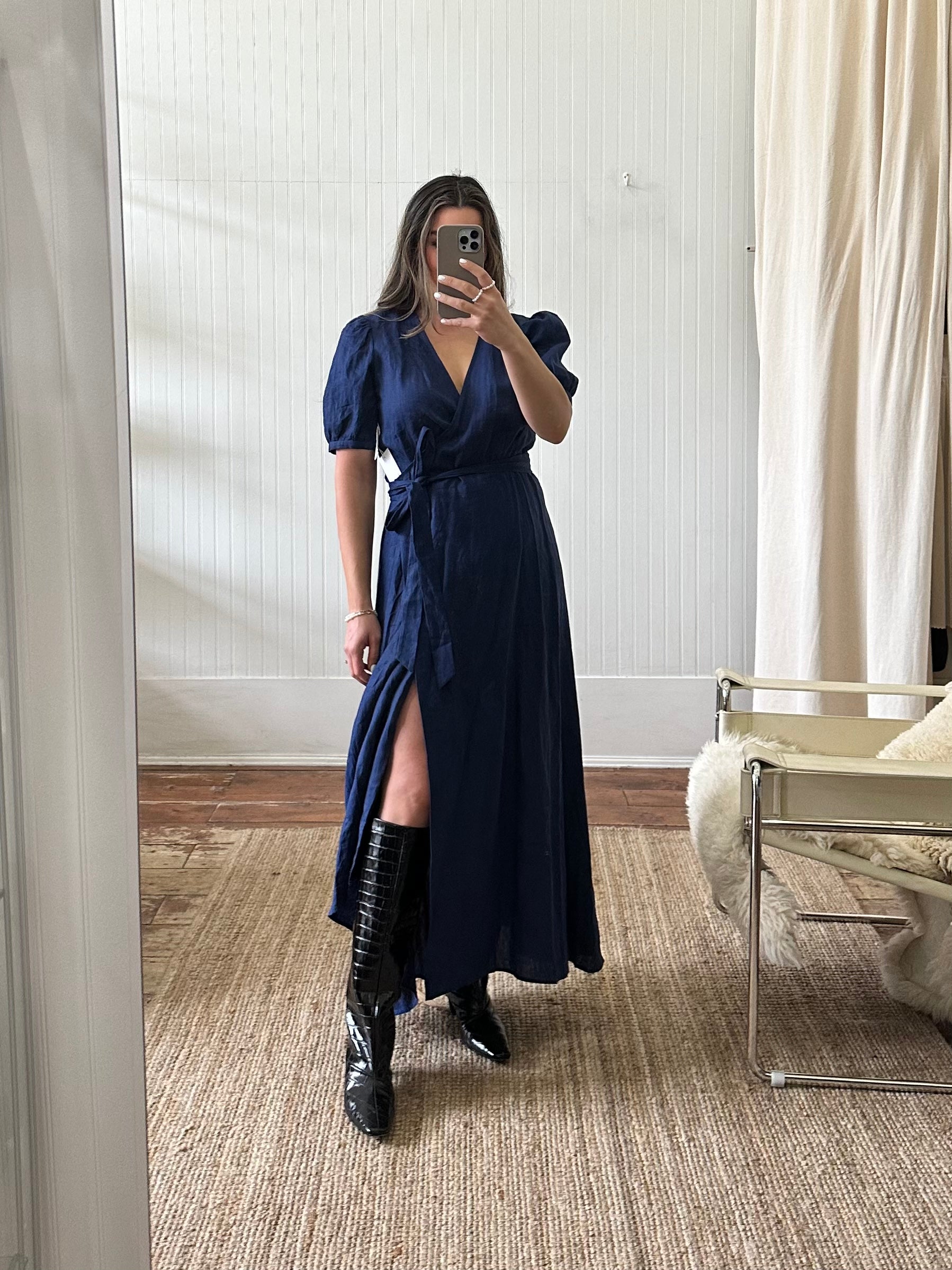 Reformation Linen Dress (size xl) gather Reformation Linen Dress (size xl) gather