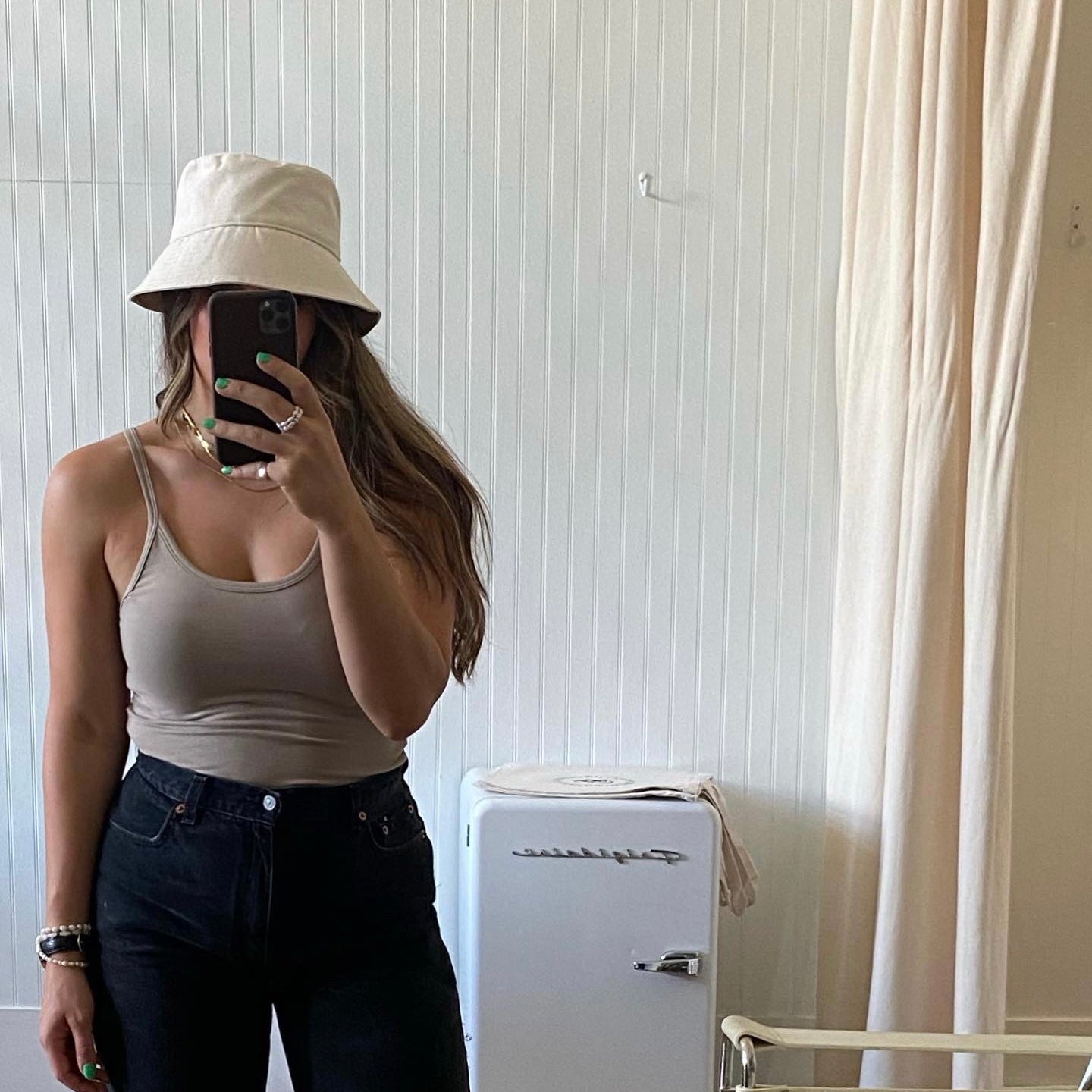 Cotton Canvas Sun Hat in Off-White