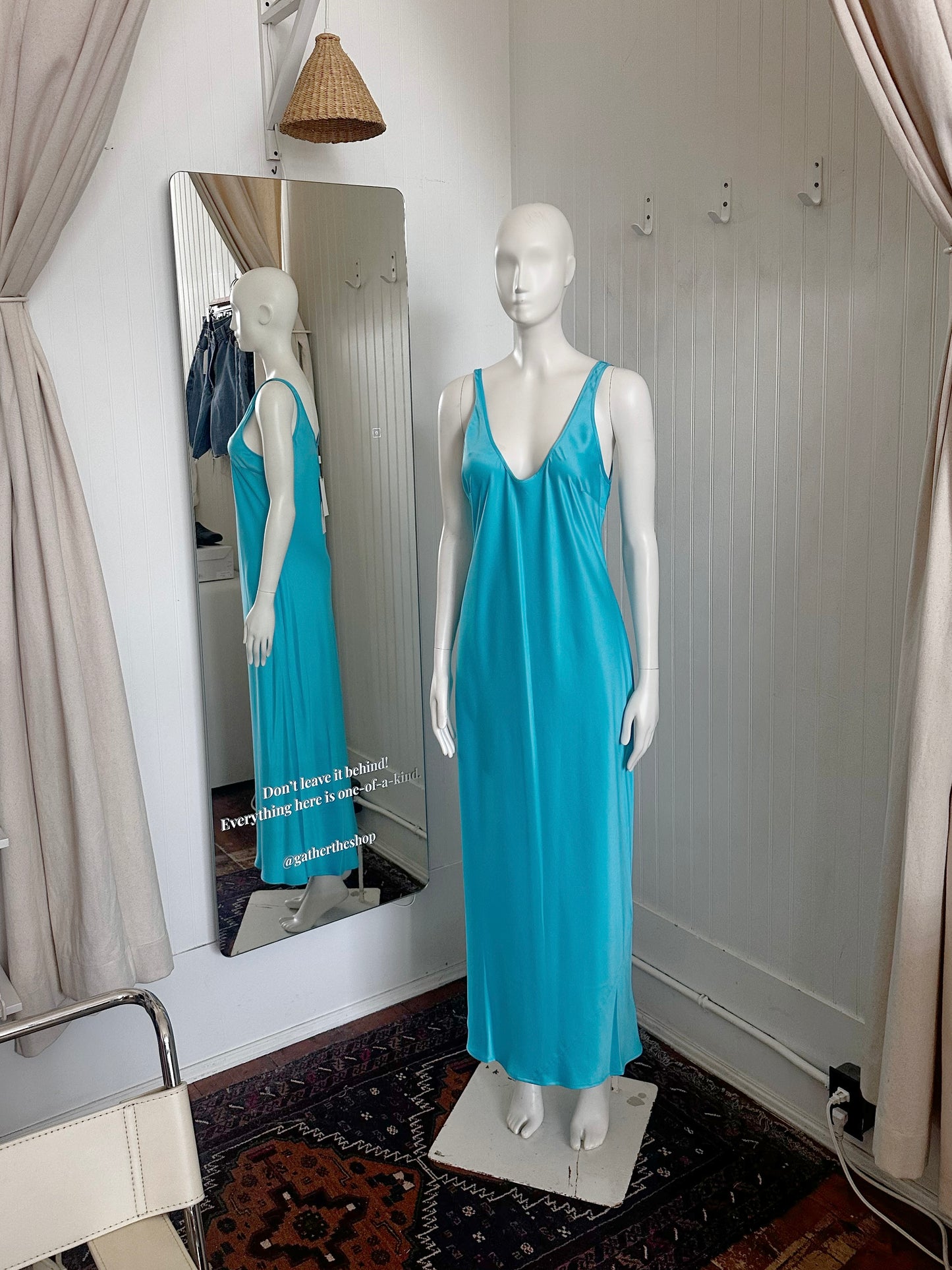 Aqua Blue Slip dress by L'AGENCE (Small)