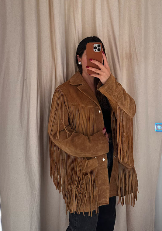 Oversized suede tassle jacket (l/xl)