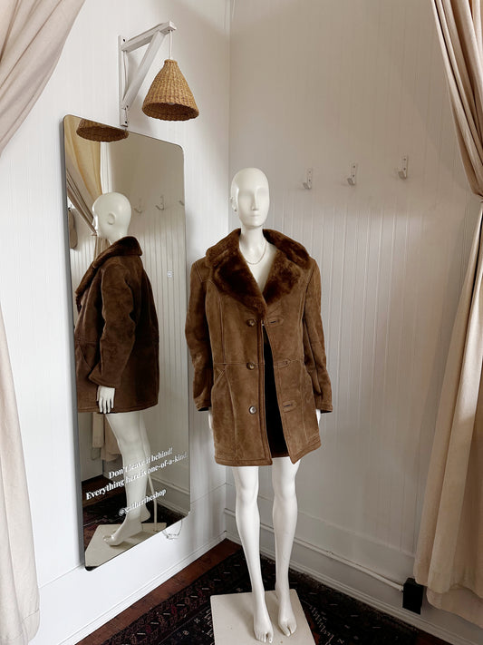 Vintage brown suede coat