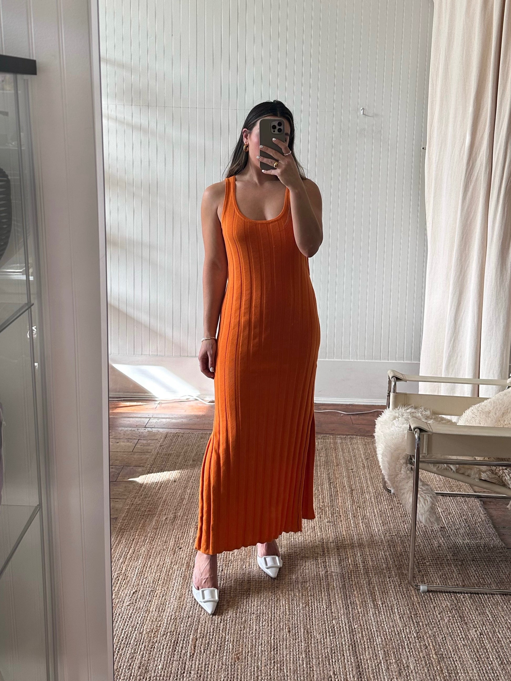mara hoffman orange dress irina dress