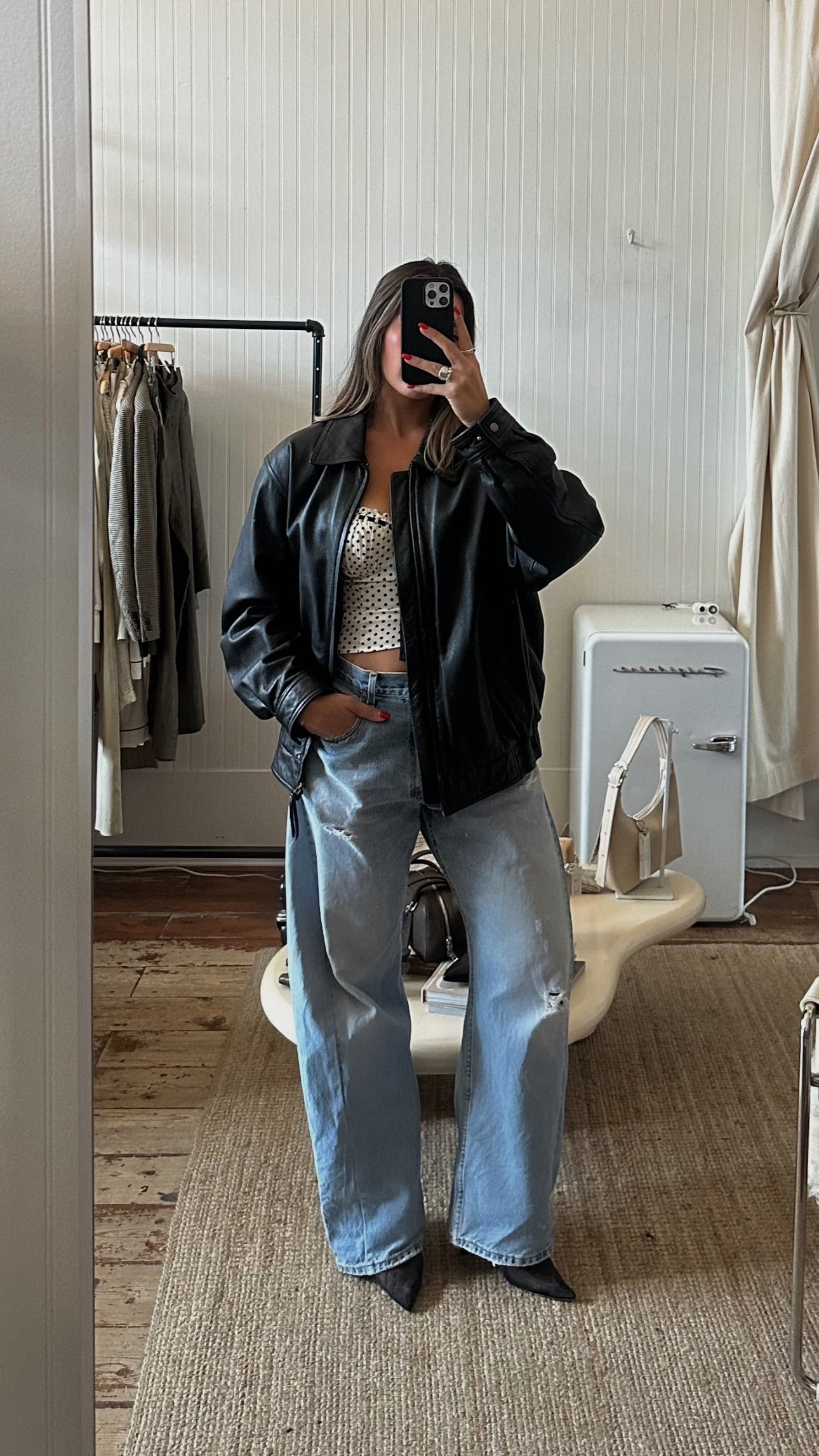 Vintage oversized bomber