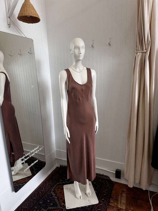 Brown silk dress (size medium)