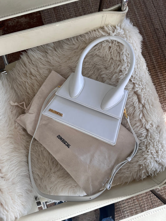 White Jacquemus Top Handle Bag