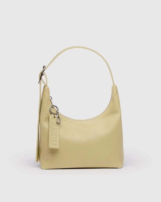 Mini Recycled Leather Bag in Straw
