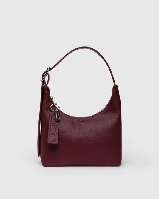 Mini Recycled Leather Shoulder Bag in Mahogany