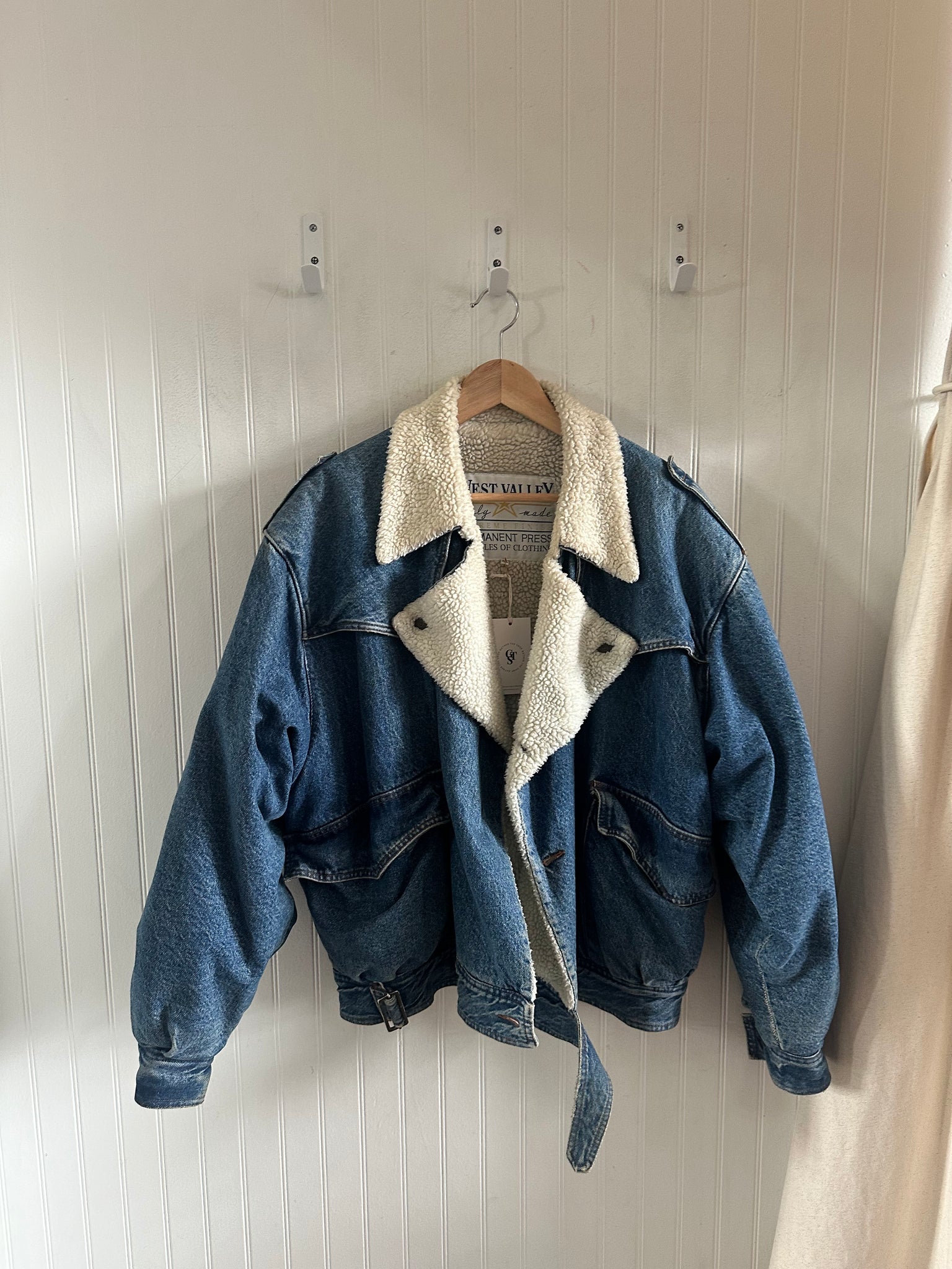 Vintage Sherpa lined denim jacket