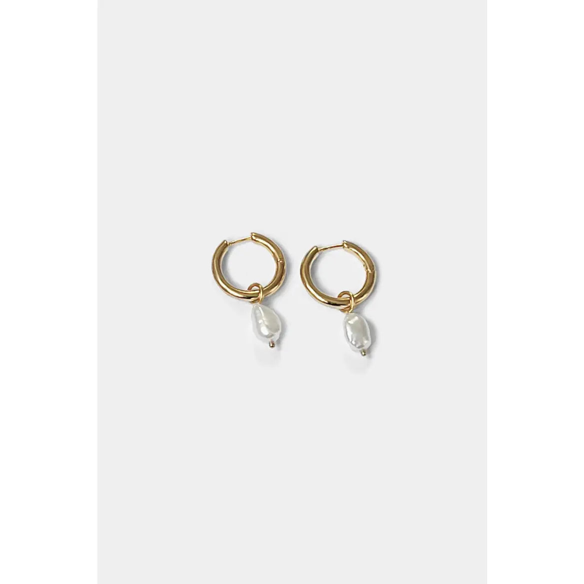 Uma Hoops + Pearl Drop Charm in Gold Vermeil