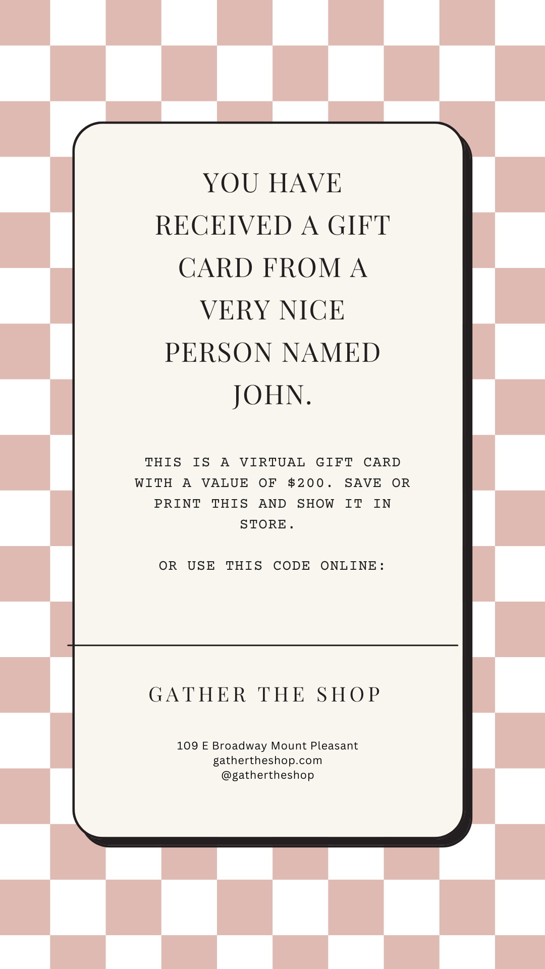 gather gift card